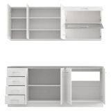 Cucina Bianco Opaco Bianco Lucido Con cassetti, Elettrodomestici non inclusi, Modulabile, Apertura Battente, Scorrevole - Riquew