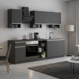 Cucina Grigio Ardesia Grigio Ardesia Con cassetti, Elettrodomestici non inclusi, 7 Ante Made in Italy - Attimis
