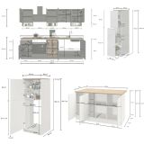 Cucina Grigio Ardesia Grigio Ardesia Con cassetti, Elettrodomestici non inclusi, Modulabile Made in Italy - Arlo