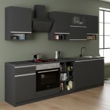 Cucina Grigio Ardesia Grigio Ardesia Con cassetti, Elettrodomestici non inclusi, Modulabile Made in Italy - Attiko