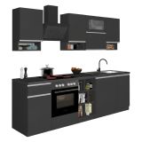 Cucina Grigio Ardesia Grigio Ardesia Con cassetti, Elettrodomestici non inclusi, Modulabile Made in Italy - Attiko