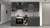 Cucina Grigio Ardesia Grigio Ardesia Con cassetti, Elettrodomestici non inclusi, Modulabile Made in Italy - Attiko