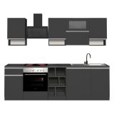 Cucina Grigio Ardesia Grigio Ardesia Con cassetti, Elettrodomestici non inclusi, Modulabile Made in Italy - Attiko