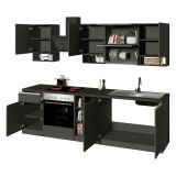 Cucina Grigio Ardesia Grigio Ardesia Con cassetti, Elettrodomestici non inclusi, Modulabile Made in Italy - Attiko