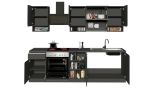 Cucina Grigio Ardesia Grigio Ardesia Con cassetti, Elettrodomestici non inclusi, Modulabile Made in Italy - Attiko