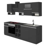 Cucina Grigio Ardesia Grigio Ardesia Con cassetti, Elettrodomestici non inclusi, Modulabile Made in Italy - Attiko