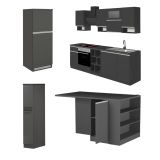 Cucina Grigio Ardesia Grigio Ardesia Con cassetti, Elettrodomestici non inclusi, Set Made in Italy - Arlo
