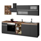 Cucina Grigio Ardesia Marrone Rovere Con cassetti, Elettrodomestici non inclusi, 5 Ante Made in Italy - Fonti