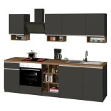 Cucina Grigio Ardesia Marrone Rovere Con cassetti, Elettrodomestici non inclusi, 7 Ante Made in Italy - Attimis