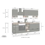 Cucina Grigio Ardesia Marrone Rovere Con cassetti, Elettrodomestici non inclusi, 7 Ante Made in Italy - Attimis