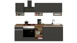 Cucina Grigio Ardesia Marrone Rovere Con cassetti, Elettrodomestici non inclusi, 7 Ante Made in Italy - Attimis