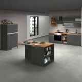 Cucina Grigio Ardesia Marrone Rovere Con cassetti, Elettrodomestici non inclusi, Componibile Made in Italy - Appiah