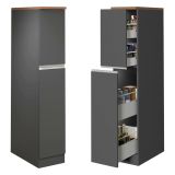 Cucina Grigio Ardesia Marrone Rovere Con cassetti, Elettrodomestici non inclusi, Componibile Made in Italy - Appiah