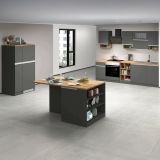 Cucina Grigio Ardesia Marrone Rovere Con cassetti, Elettrodomestici non inclusi, Composizione Made in Italy - Appiah