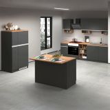 Cucina Grigio Ardesia Marrone Rovere Con cassetti, Elettrodomestici non inclusi, Modulabile Made in Italy - Appiah