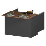 Cucina Grigio Ardesia Marrone Rovere Con cassetti, Elettrodomestici non inclusi, Modulabile Made in Italy - Appiah