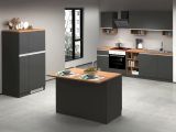 Cucina Grigio Ardesia Marrone Rovere Con cassetti, Elettrodomestici non inclusi, Modulabile Made in Italy - Appiah