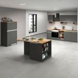 Cucina Grigio Ardesia Marrone Rovere Con cassetti, Elettrodomestici non inclusi, Set Made in Italy - Appiah