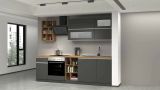 Cucina Grigio Ardesia Marrone Rovere un Cassetto 13 Ripiani, 5 Ante Made in Italy - Fonti