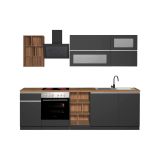 Cucina Grigio Ardesia Marrone Rovere un Cassetto 13 Ripiani, 5 Ante Made in Italy - Fonti