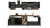 Cucina Grigio Ardesia Marrone Rovere un Cassetto Modulabile, 19 Ripiani Made in Italy - Attiko