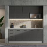 Cucina Grigio Scuro Grigio Chiaro Con cassetti, Elettrodomestici non inclusi, Modulabile - Riquew