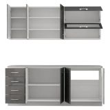 Cucina Grigio Scuro Grigio Chiaro Con cassetti, Elettrodomestici non inclusi, Modulabile - Riquew