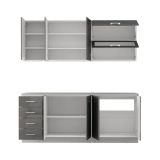 Cucina Grigio Scuro Grigio Chiaro Con cassetti, Elettrodomestici non inclusi, Modulabile - Riquew