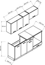 Cucina Marrone Rovere Modulabile Con cassetto, Elettrodomestici non inclusi - Teano