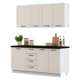 Cucina Marrone Sabbia Nero Con cassetti, Elettrodomestici non inclusi, Modulabile, Apertura Battente, Scorrevole - Monsch
