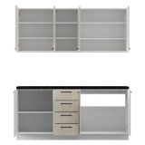 Cucina Marrone Sabbia Nero Con cassetti, Elettrodomestici non inclusi, Modulabile, Apertura Battente, Scorrevole - Monsch