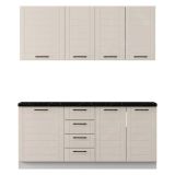 Cucina Marrone Sabbia Nero Con cassetti, Elettrodomestici non inclusi, Modulabile, Apertura Battente, Scorrevole - Monsch