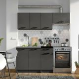 Cucina Nero Antracite Con cassetto, Elettrodomestici non inclusi, Modulabile - Cormone