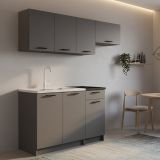 Cucina Nero Antracite Con cassetto, Elettrodomestici non inclusi, Modulabile - Cormone