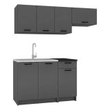 Cucina Nero Antracite Con cassetto, Elettrodomestici non inclusi, Modulabile - Cormone