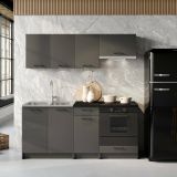 Cucina Nero Antracite Con cassetto, Elettrodomestici non inclusi, Modulabile - Covor