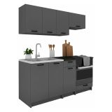 Cucina Nero Antracite Con cassetto, Elettrodomestici non inclusi, Modulabile - Covor