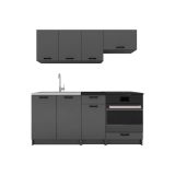 Cucina Nero Antracite Con cassetto, Elettrodomestici non inclusi, Modulabile - Covor
