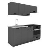 Cucina Nero Antracite Con cassetto, Elettrodomestici non inclusi, Modulabile - Covor