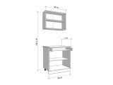 Cucina Nero Antracite Marrone Con cassetto, Elettrodomestici non inclusi, Apertura Battente, Scorrevole - Garessio
