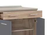 Cucina Nero Antracite Marrone Con cassetto, Elettrodomestici non inclusi, Apertura Battente, Scorrevole - Garessio