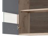 Cucina Nero Antracite Marrone Rovere Con cassetti, Elettrodomestici non inclusi, 3 Vani - Taurano