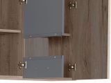 Cucina Nero Antracite Marrone Rovere Con cassetto, Elettrodomestici non inclusi, 6 Ante - Lanzo
