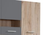 Cucina Nero Antracite Marrone Rovere Con cassetto, Elettrodomestici non inclusi, 6 Ante - Lanzo