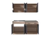Cucina Nero Antracite Marrone Rovere Con cassetto, Elettrodomestici non inclusi, 8 Ante - Solarolo