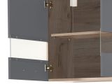Cucina Nero Antracite Marrone Rovere Con cassetto, Elettrodomestici non inclusi, 8 Ante - Solarolo