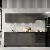 Cucina Nero Antracite Modulabile Con cassetto, Elettrodomestici non inclusi - Miogli