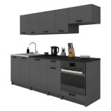 Cucina Nero Antracite Modulabile Con cassetto, Elettrodomestici non inclusi - Miogli
