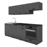 Cucina Nero Antracite Modulabile Con cassetto, Elettrodomestici non inclusi - Miogli