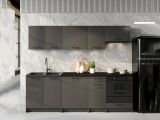 Cucina Nero Antracite Modulabile Con cassetto, Elettrodomestici non inclusi - Miogli